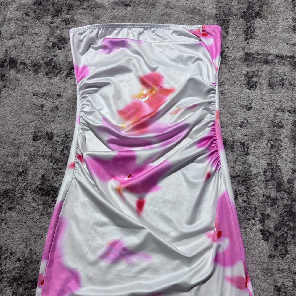 Floral Pink and White Dress